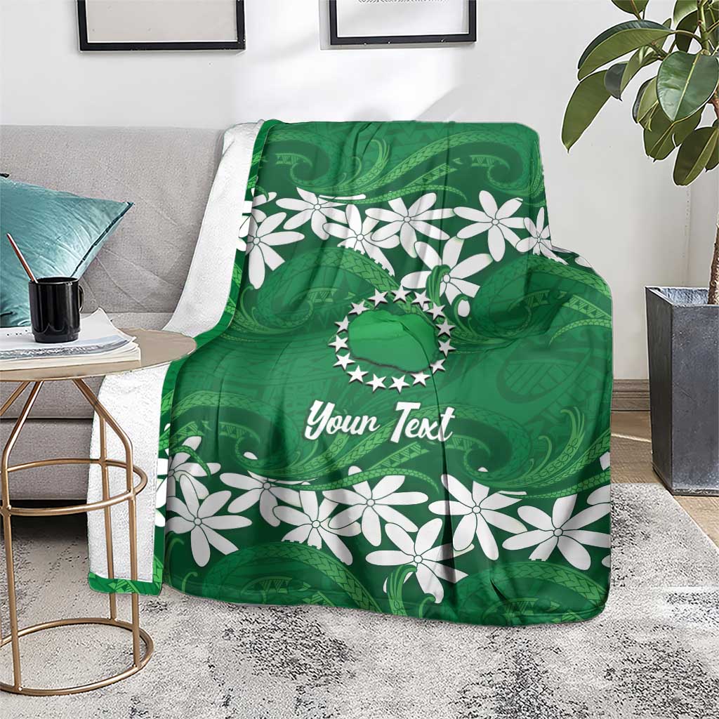 Personalised Cook Islands Rarotonga Blanket Tiare Maori Polynesian Waves Tattoo