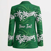 Personalised Cook Islands Rarotonga Blazer Tiare Maori Polynesian Waves Tattoo