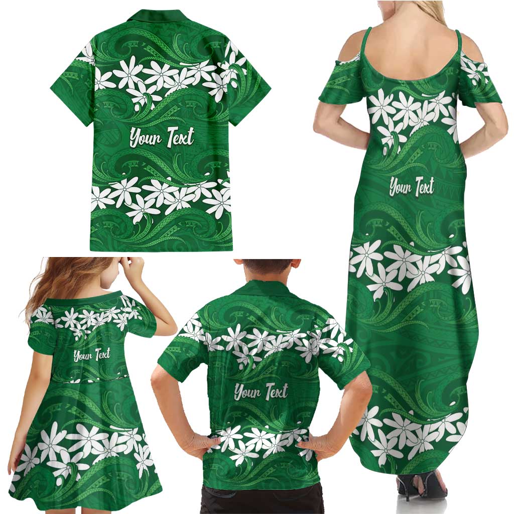Personalised Cook Islands Rarotonga Family Matching Summer Maxi Dress and Hawaiian Shirt Tiare Maori Polynesian Waves Tattoo LT14 - Polynesian Pride