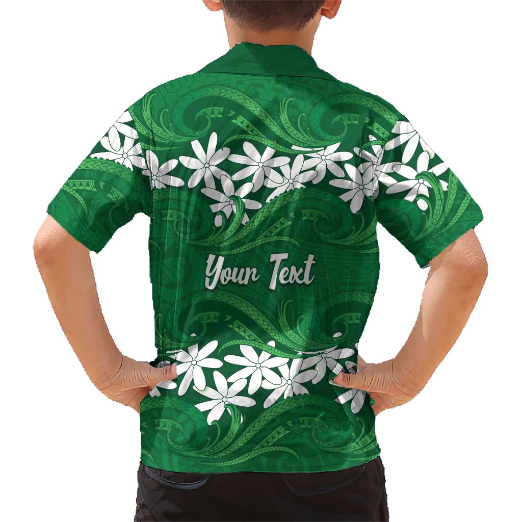 Personalised Cook Islands Rarotonga Family Matching Tank Maxi Dress and Hawaiian Shirt Tiare Maori Polynesian Waves Tattoo LT14 - Polynesian Pride
