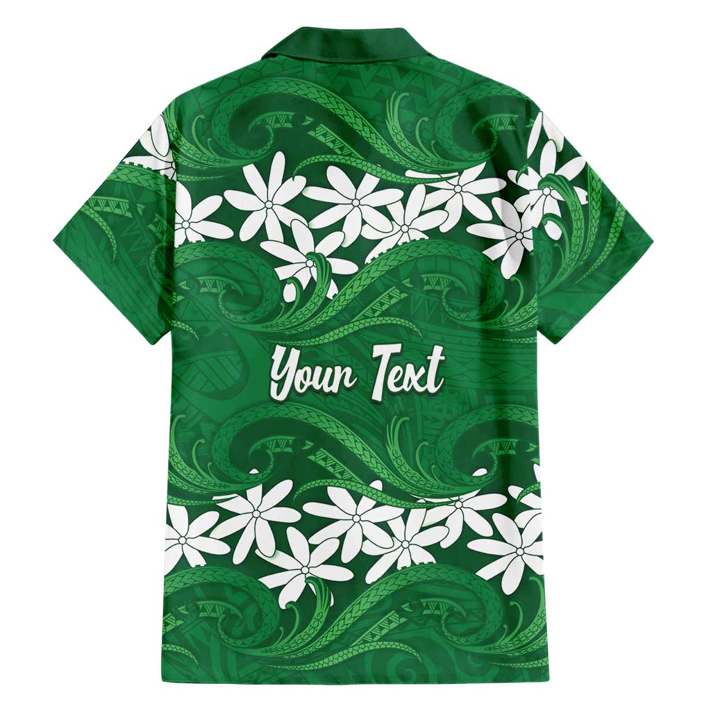 Personalised Cook Islands Rarotonga Hawaiian Shirt Tiare Maori Polynesian Waves Tattoo