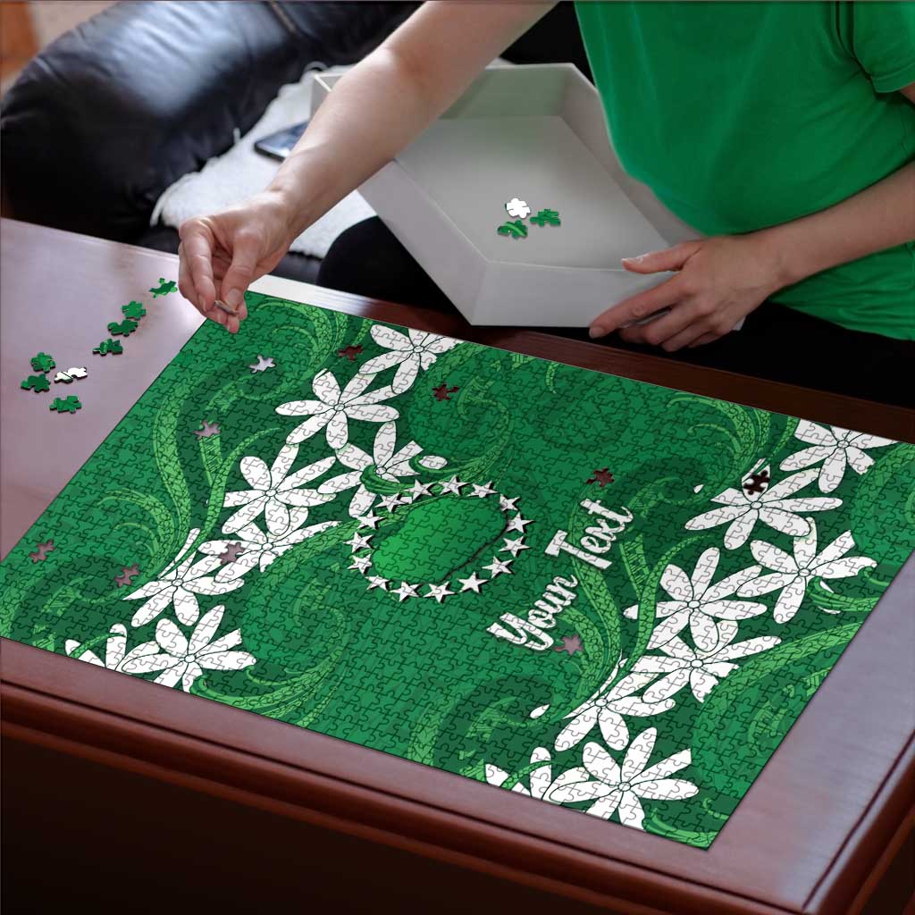 Personalised Cook Islands Rarotonga Puzzle Tiare Maori Polynesian Waves Tattoo