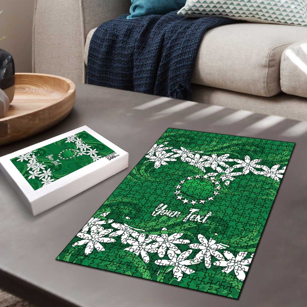 Personalised Cook Islands Rarotonga Puzzle Tiare Maori Polynesian Waves Tattoo