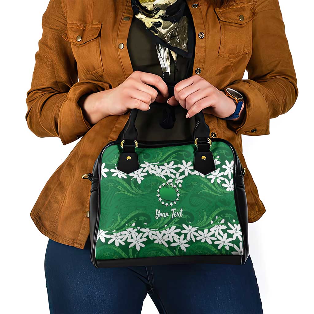 Personalised Cook Islands Rarotonga Shoulder Handbag Tiare Maori Polynesian Waves Tattoo