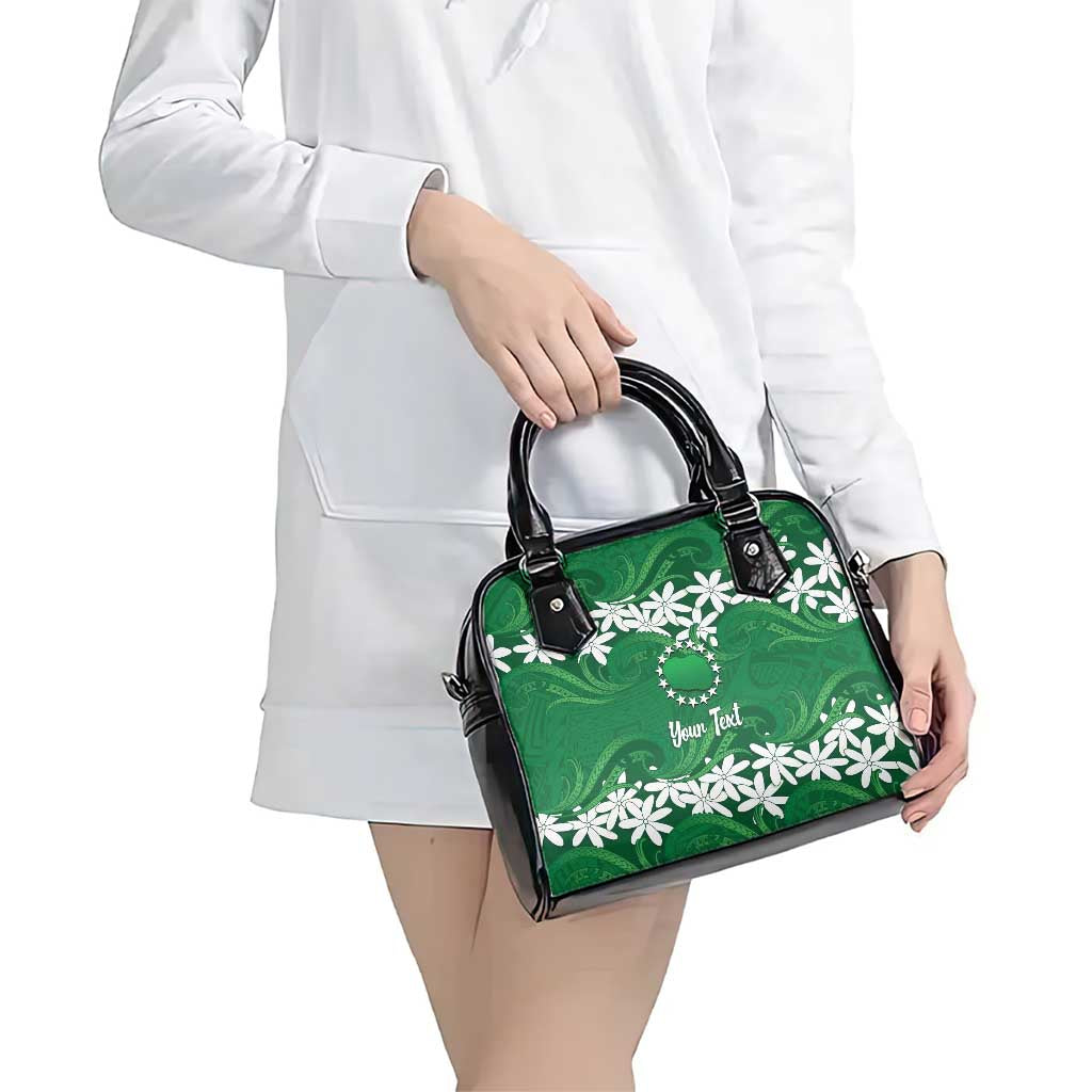 Personalised Cook Islands Rarotonga Shoulder Handbag Tiare Maori Polynesian Waves Tattoo