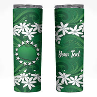 Personalised Cook Islands Rarotonga Skinny Tumbler Tiare Maori Polynesian Waves Tattoo