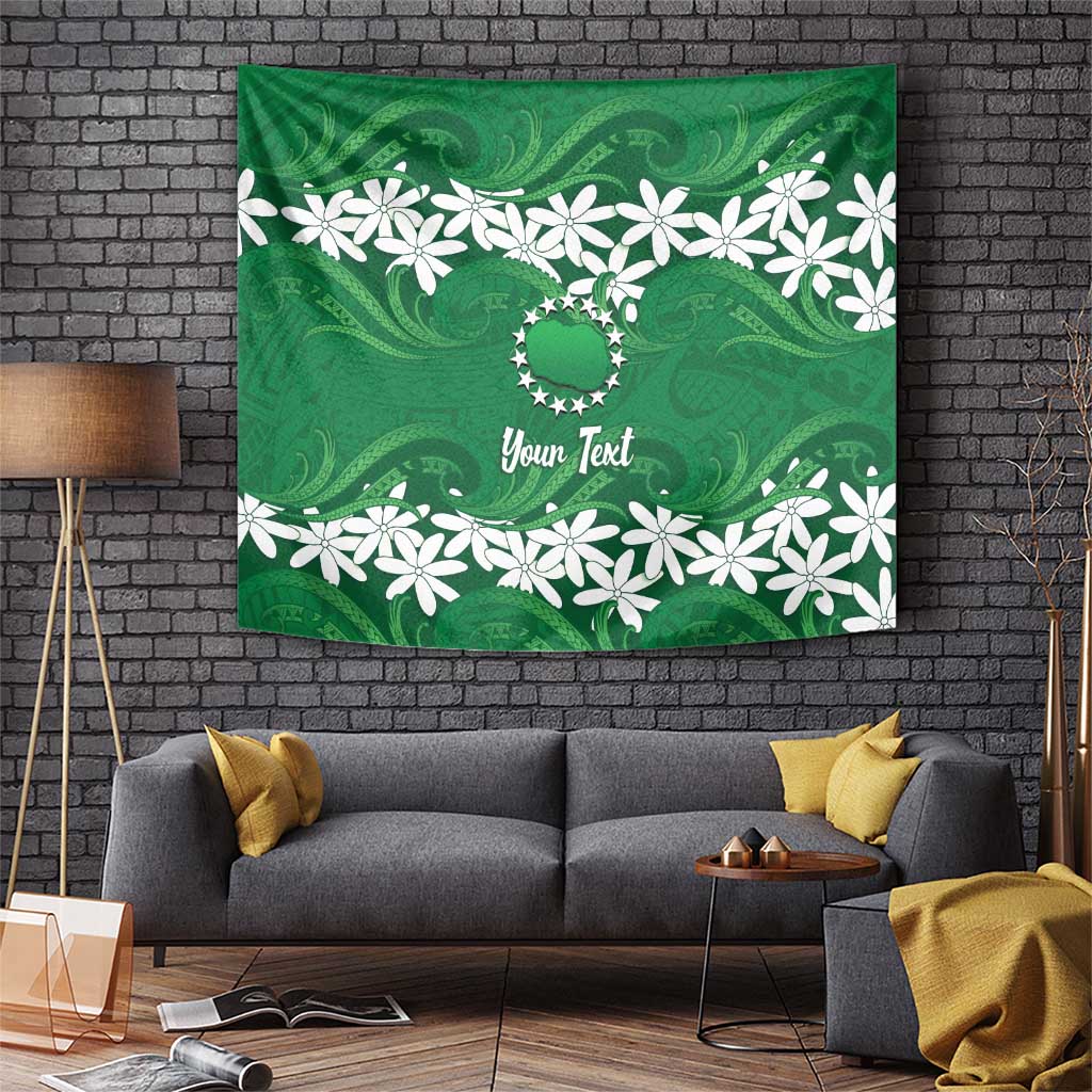 Personalised Cook Islands Rarotonga Tapestry Tiare Maori Polynesian Waves Tattoo