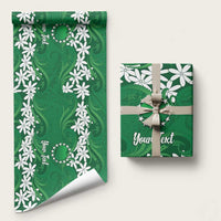 Personalised Cook Islands Rarotonga Wrapping Paper Tiare Maori Polynesian Waves Tattoo