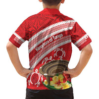 Kingdom Of Tonga Emancipation Day Family Matching Long Sleeve Bodycon Dress and Hawaiian Shirt Tongan Ngatu With Kumete Red