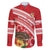 Kingdom Of Tonga Emancipation Day Family Matching Long Sleeve Bodycon Dress and Hawaiian Shirt Tongan Ngatu With Kumete Red