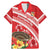 Kingdom Of Tonga Emancipation Day Family Matching Mermaid Dress and Hawaiian Shirt Tongan Ngatu With Kumete Red
