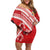 Kingdom Of Tonga Emancipation Day Family Matching Off Shoulder Short Dress and Hawaiian Shirt Tongan Ngatu With Kumete Red