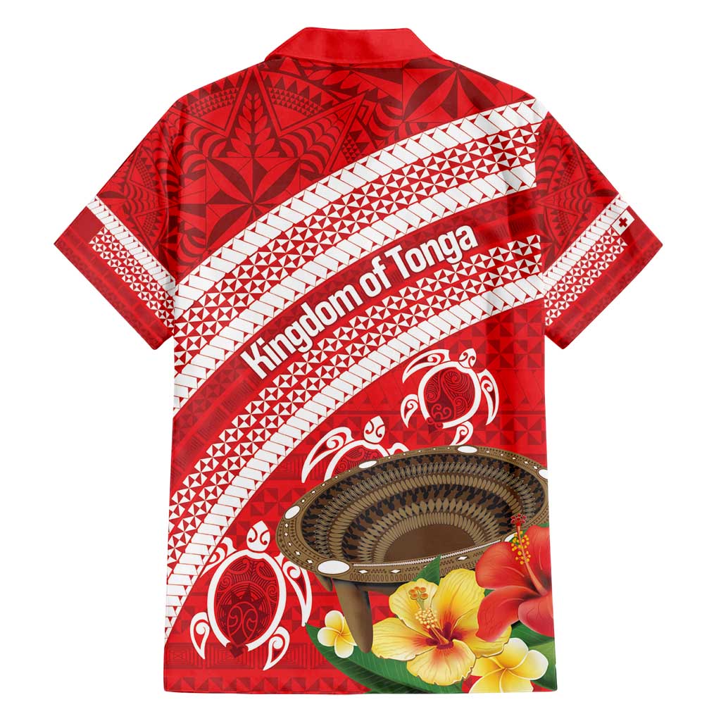 Kingdom Of Tonga Emancipation Day Family Matching Puletasi and Hawaiian Shirt Tongan Ngatu With Kumete Red LT14 - Polynesian Pride