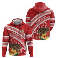 Kingdom Of Tonga Emancipation Day Hoodie Tongan Ngatu With Kumete Red