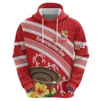 Kingdom Of Tonga Emancipation Day Hoodie Tongan Ngatu With Kumete Red