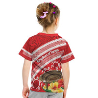 Kingdom Of Tonga Emancipation Day Kid T Shirt Tongan Ngatu With Kumete Red