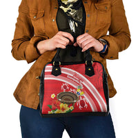 Kingdom Of Tonga Emancipation Day Shoulder Handbag Tongan Ngatu With Kumete Red