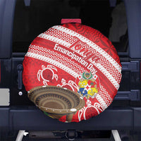Kingdom Of Tonga Emancipation Day Spare Tire Cover Tongan Ngatu With Kumete Red