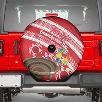 Kingdom Of Tonga Emancipation Day Spare Tire Cover Tongan Ngatu With Kumete Red