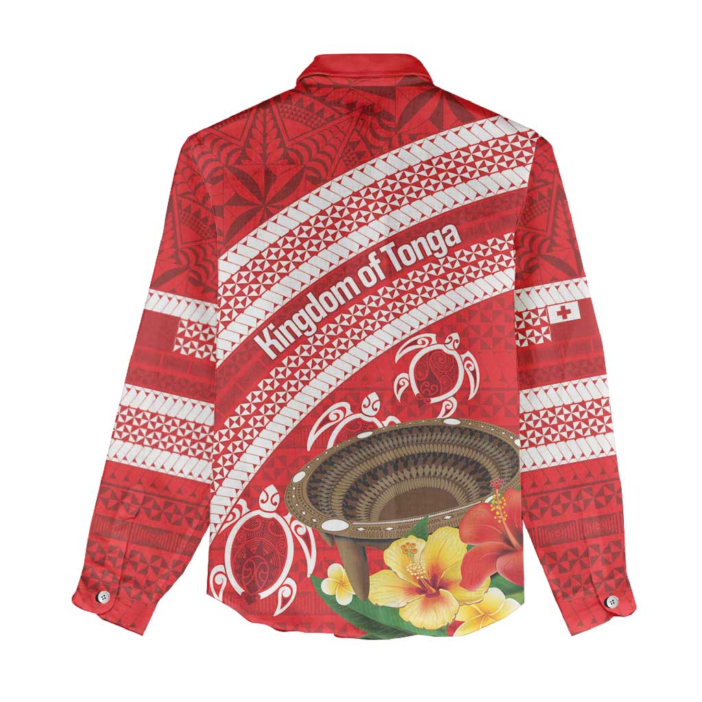 Kingdom Of Tonga Emancipation Day Women Casual Shirt Tongan Ngatu With Kumete Red LT14 - Polynesian Pride