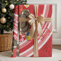 Kingdom Of Tonga Emancipation Day Wrapping Paper Tongan Ngatu With Kumete Red - Polynesian Pride
