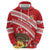 Kingdom Of Tonga Emancipation Day Zip Hoodie Tongan Ngatu With Kumete Red