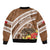 Kingdom Of Tonga Emancipation Day Bomber Jacket Tongan Ngatu With Kumete Brown