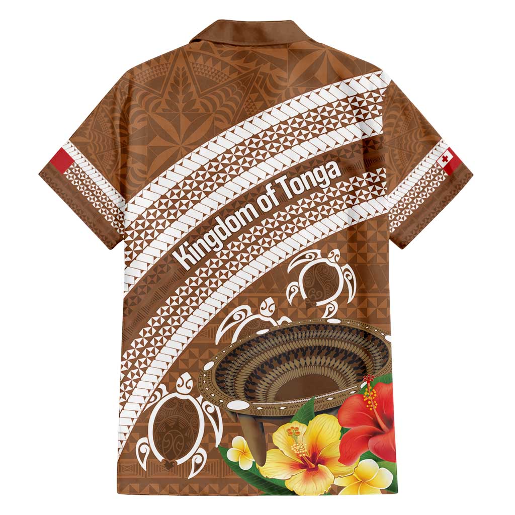 Kingdom Of Tonga Emancipation Day Family Matching Long Sleeve Bodycon Dress and Hawaiian Shirt Tongan Ngatu With Kumete Brown LT14 - Polynesian Pride