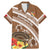 Kingdom Of Tonga Emancipation Day Family Matching Mermaid Dress and Hawaiian Shirt Tongan Ngatu With Kumete Brown