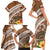 Kingdom Of Tonga Emancipation Day Family Matching Short Sleeve Bodycon Dress and Hawaiian Shirt Tongan Ngatu With Kumete Brown