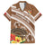 Kingdom Of Tonga Emancipation Day Family Matching Short Sleeve Bodycon Dress and Hawaiian Shirt Tongan Ngatu With Kumete Brown