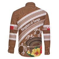 Kingdom Of Tonga Emancipation Day Family Matching Short Sleeve Bodycon Dress and Hawaiian Shirt Tongan Ngatu With Kumete Brown LT14 - Polynesian Pride
