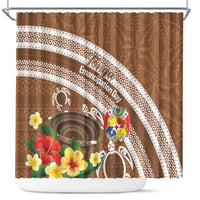 Kingdom Of Tonga Emancipation Day Shower Curtain Tongan Ngatu With Kumete Brown