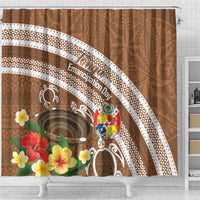 Kingdom Of Tonga Emancipation Day Shower Curtain Tongan Ngatu With Kumete Brown