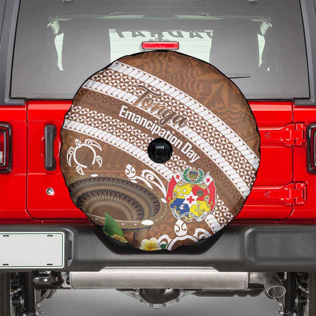Kingdom Of Tonga Emancipation Day Spare Tire Cover Tongan Ngatu With Kumete Brown