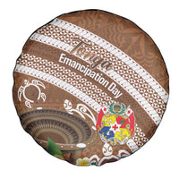Kingdom Of Tonga Emancipation Day Spare Tire Cover Tongan Ngatu With Kumete Brown