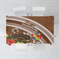 Kingdom Of Tonga Emancipation Day Tablecloth Tongan Ngatu With Kumete Brown