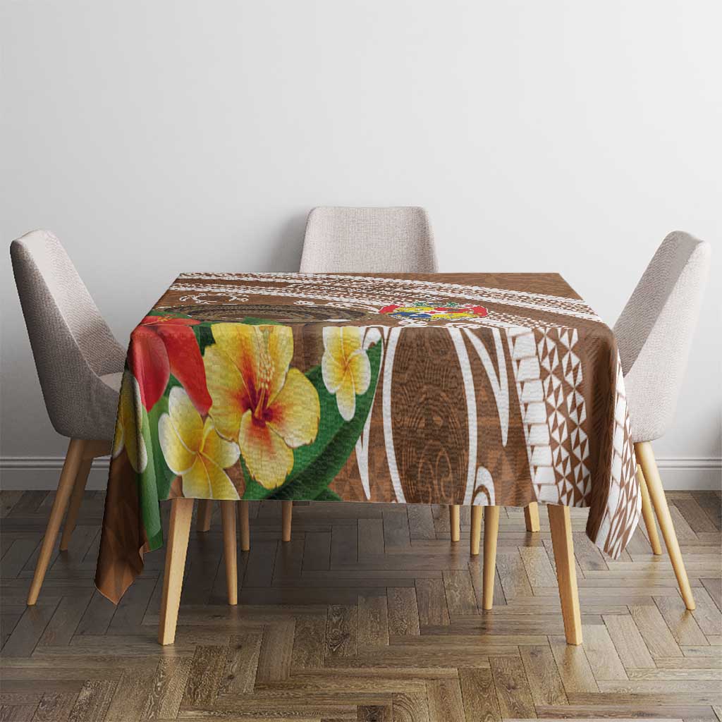 Kingdom Of Tonga Emancipation Day Tablecloth Tongan Ngatu With Kumete Brown