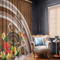 Kingdom Of Tonga Emancipation Day Window Curtain Tongan Ngatu With Kumete Brown