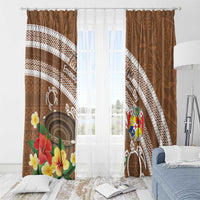 Kingdom Of Tonga Emancipation Day Window Curtain Tongan Ngatu With Kumete Brown