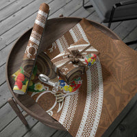 Kingdom Of Tonga Emancipation Day Wrapping Paper Tongan Ngatu With Kumete Brown - Polynesian Pride