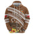 Kingdom Of Tonga Emancipation Day Zip Hoodie Tongan Ngatu With Kumete Brown