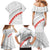 Tonga White Sunday Family Matching Mermaid Dress and Hawaiian Shirt Heilala Flowers Tongan Ngatu Pattern
