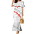 Tonga White Sunday Family Matching Mermaid Dress and Hawaiian Shirt Heilala Flowers Tongan Ngatu Pattern