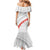 Tonga White Sunday Family Matching Mermaid Dress and Hawaiian Shirt Heilala Flowers Tongan Ngatu Pattern
