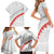 Tonga White Sunday Family Matching Short Sleeve Bodycon Dress and Hawaiian Shirt Heilala Flowers Tongan Ngatu Pattern