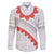 Tonga White Sunday Family Matching Short Sleeve Bodycon Dress and Hawaiian Shirt Heilala Flowers Tongan Ngatu Pattern