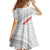 Tonga White Sunday Family Matching Tank Maxi Dress and Hawaiian Shirt Heilala Flowers Tongan Ngatu Pattern