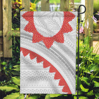 Tonga White Sunday Garden Flag Heilala Flowers Tongan Ngatu Pattern
