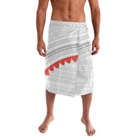 Tonga White Sunday Lavalava Heilala Flowers Tongan Ngatu Pattern